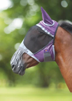 Deluxe Fly Mask Nose Fringe Purple