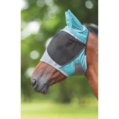 Shires Deluxe Fly Mask With Ears Green